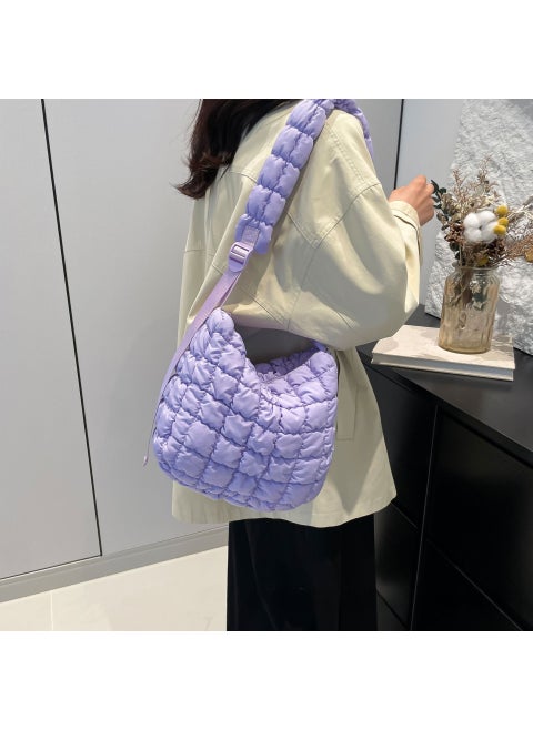 2024 New Pleated Cloud Tote Bag Adjustable Strap Purple