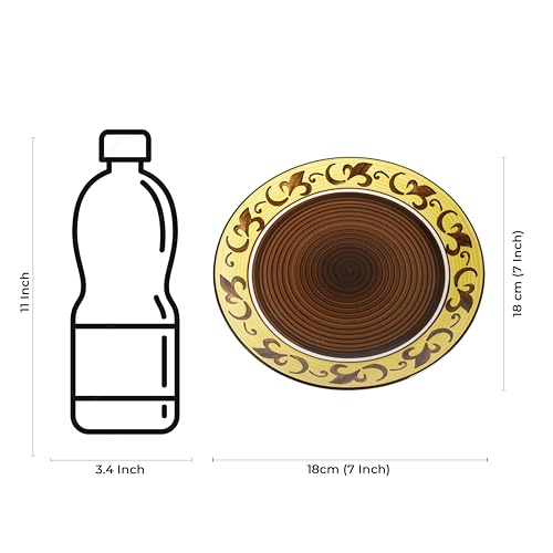 Caffeine Ceramic Handmade Stroneware Brown & Yellow Leaf Quarter Plate 7” (Set of 2 Dishwasher & Microwave Safe) - Image 4