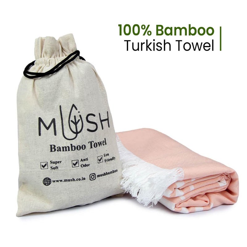 Mush 100% Bamboo Large Bath Towel | Ultra Soft, Absorbent, Light Weight, & Quick Dry Towel for Bath, Travel, Gym, Beach, Pool, and Yoga | 75 X 150 cms (Set of 1, Peach) - Image 4