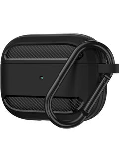 Air Pods Pro Case Cover Rugged Armor Designed Shock Absorbing Protective Case With Keychain Waterproof Silicone Cover Air Pods Accessories For Air Pods Pro Charging Case Black