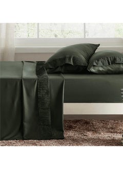 Bedsure Bedsure Queen Sheet Set - Soft Sheets for Queen Size Bed, 4 Pieces Hotel Luxury Olive Green Queen Sheets, Easy Care Polyester Microfiber Cooling Bed Sheet Set  - Image 2
