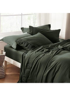 Bedsure Bedsure Queen Sheet Set - Soft Sheets for Queen Size Bed, 4 Pieces Hotel Luxury Olive Green Queen Sheets, Easy Care Polyester Microfiber Cooling Bed Sheet Set  - Image 5