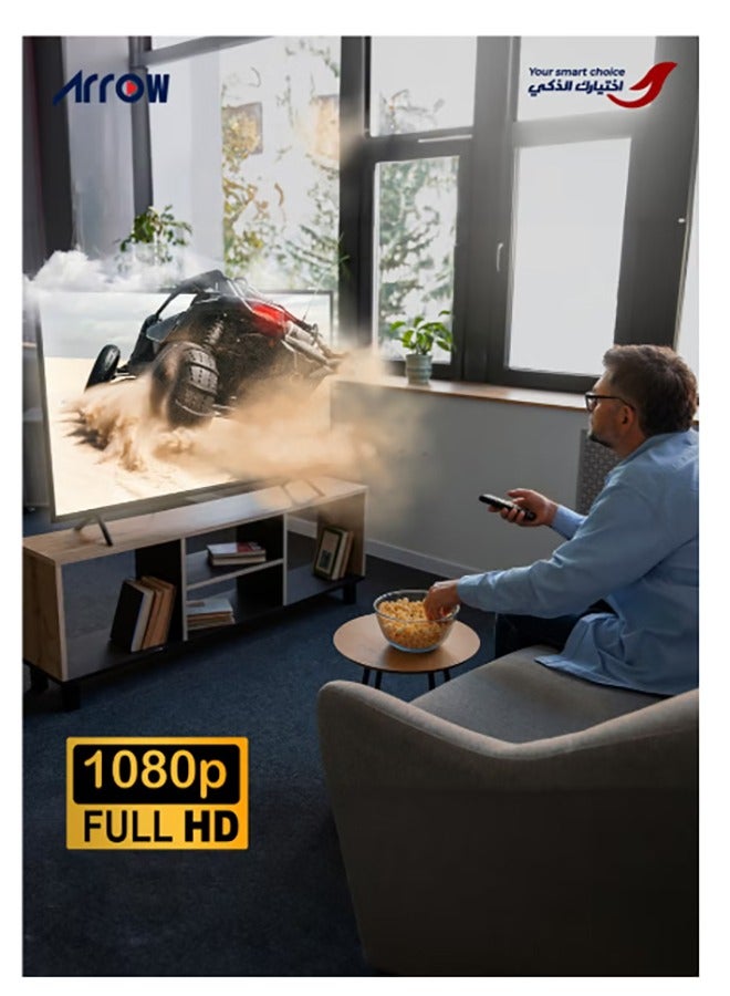 آركيو تلفزيون ذكي 32 بوصة عالي الدقة يعمل بنظام أندرويد LED - تصميم بدون إطار، خاصية Mirror Cast وE-Share، مدخل HDMI/USB/WiFi، Netflix، YouTube | RO-32LPS - Image 3