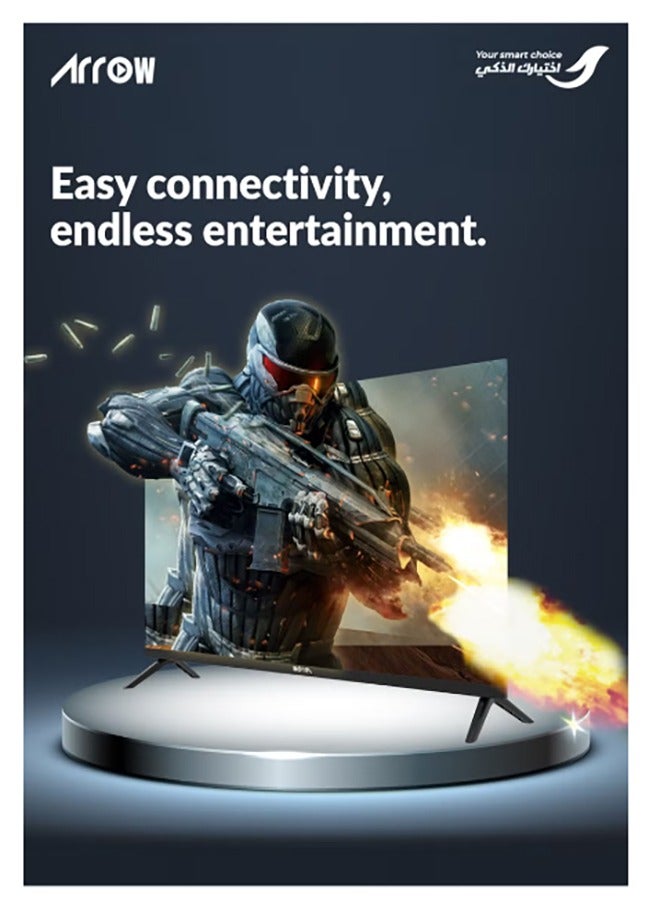 آركيو تلفزيون ذكي 32 بوصة عالي الدقة يعمل بنظام أندرويد LED - تصميم بدون إطار، خاصية Mirror Cast وE-Share، مدخل HDMI/USB/WiFi، Netflix، YouTube | RO-32LPS - Image 5