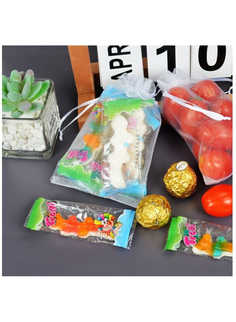 30 Pack White Organza Drawstring Gift Bags, 4x6 Inch Sheer Mesh Favor Pouches - Image 4