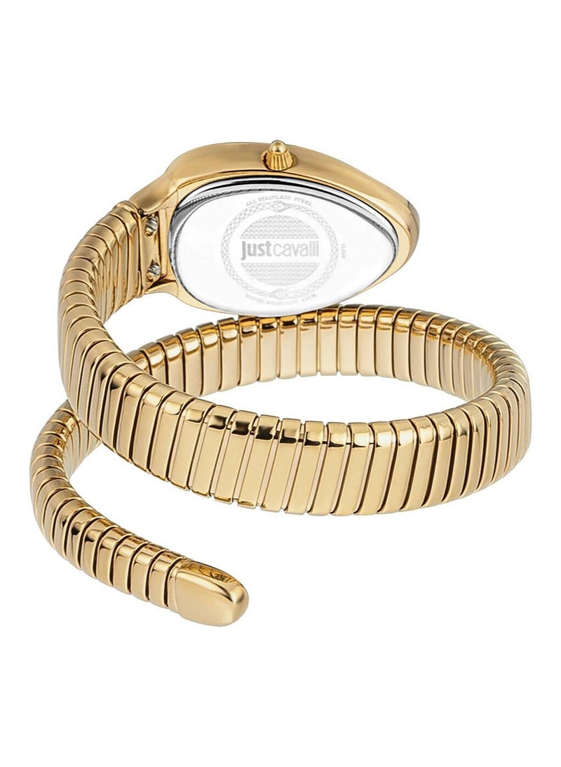جي سي ساعة جست كافالي للنساء من الفولاذ المقاوم للصدأ ذهبية اللون من الفولاذ المقاوم للصدأ، علبة وسوار ذهبي | JC1L208M0045 - Image 3