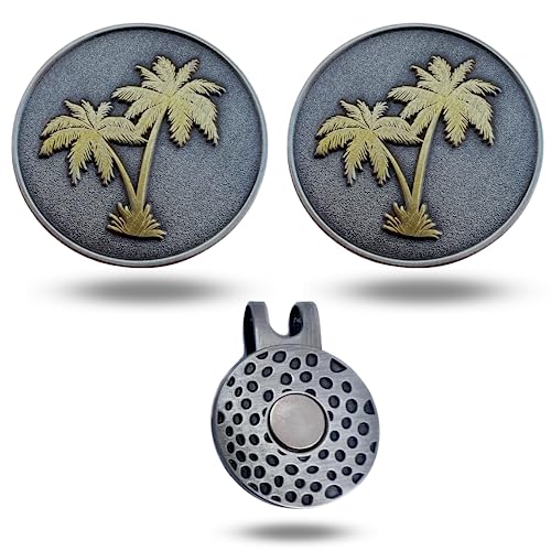 Full Metal Markers Palm Tree Unique Magnetic Metal Golf Ball Marker Accessory with Hat Clip for Men and Women (2 Ball Markers + 1 Hat Clip) - Image 5