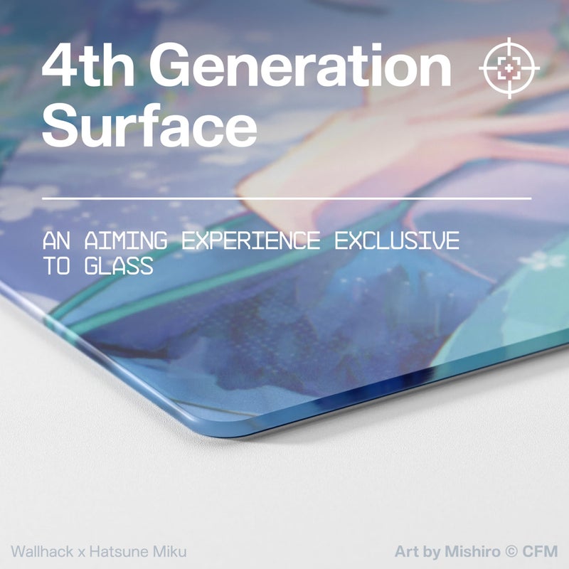 Wallhack x Hatsune Miku Glass Gaming Mouse Pad â€“ Collaboration Edition SP-004 | Summer Miku Design | Professional Speed â€‹â€‹Surface (Tempered Glass) | Large Size 49 x 43cm - Image 2