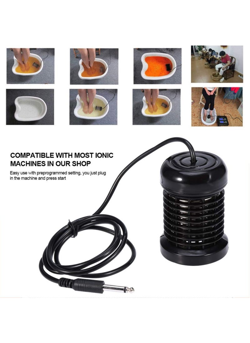 SYOSI - Detox Foot Bath Array, Round Black Detox Foot Bath Arrays Ionic Array, Stainless Steel Massage Foot Bath Spa Accessory, Suitable for Detox Ion Cleanse Machine - Image 1