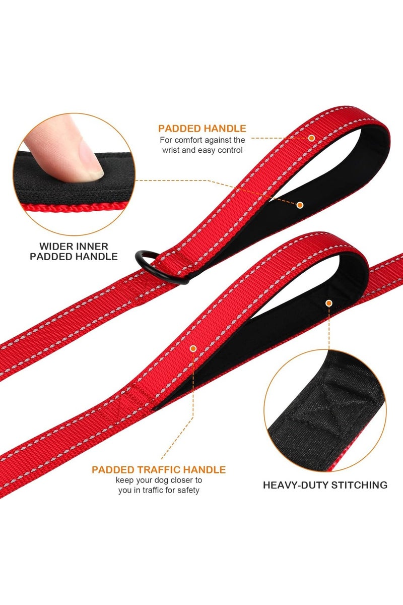 Double Handle Heavy Duty Dog Leash for Medium and Large Dogs, 25mm x 1.5m, for Medium and large dogs,Red - Image 2