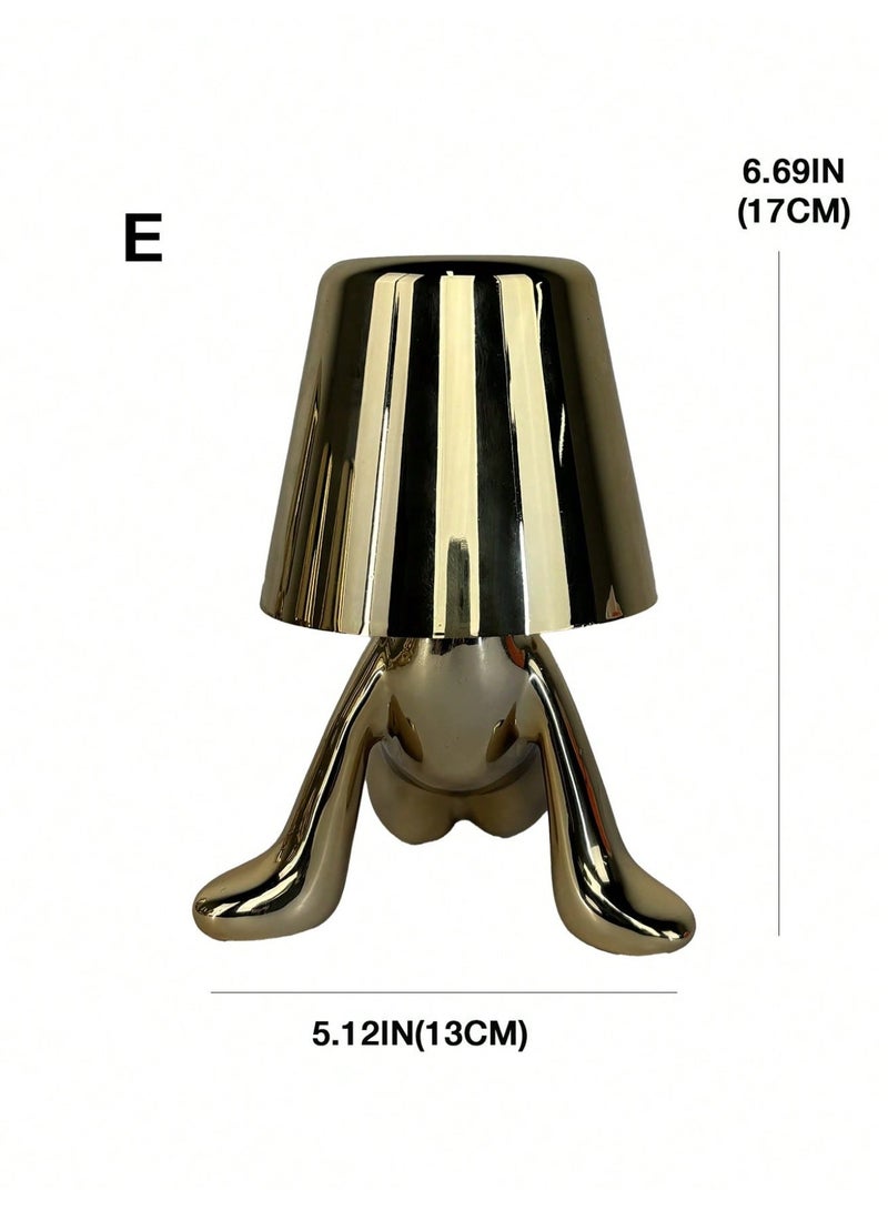 Little Golden Man Night Light, Cordless LED Table Lamp with Touch Sensor, 3-Level Dimming & Rechargeable Battery, Creative Decorative Desk Light for Home Office, Bedroom, Living Room, Unique Gift for Friends - Image 2