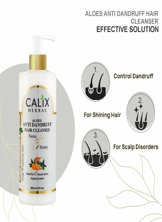كلاليكس هيربال شامبو كاليكس هيربال العضوي والأيورفيدي بخلاصة الصبار المضاد للقشرة 200 مل + حناء مهندي 100 جم + بلسم للشعر (مع الحناء) 200 مل - مجموعة متكاملة للعناية بالشعر للرجال والنساء وجميع أنواع الشعر - Image 5