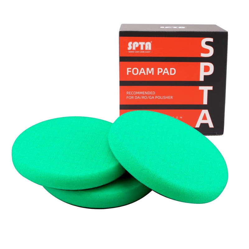 SPTA T120 Heavy-Cut Foam Polishing Pads, SPTA 3Pcs 6.5 Inch Face for 6 Inch 150mm Backing Plate Compound Buffing Sponge Pads for Car Buffer Polisher Compounding, Polishing and Waxing -FPTSS6G-3 - Image 1