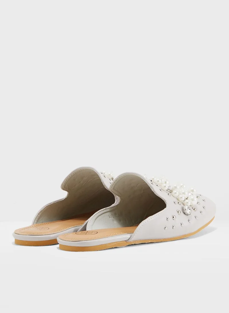 Coco Alexis Pearl and Stone Studded Slip On