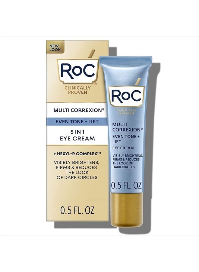 RoC كريم العين المضاد للشيخوخة 5 في 1 لمكافحة الانتفاخ، أكياس تحت العين والهالات السوداء، علاج للعناية بالبشرة مع زبدة الشيا، 0.5 أونصة سائلة (قد يختلف التعبئة) - Image 3