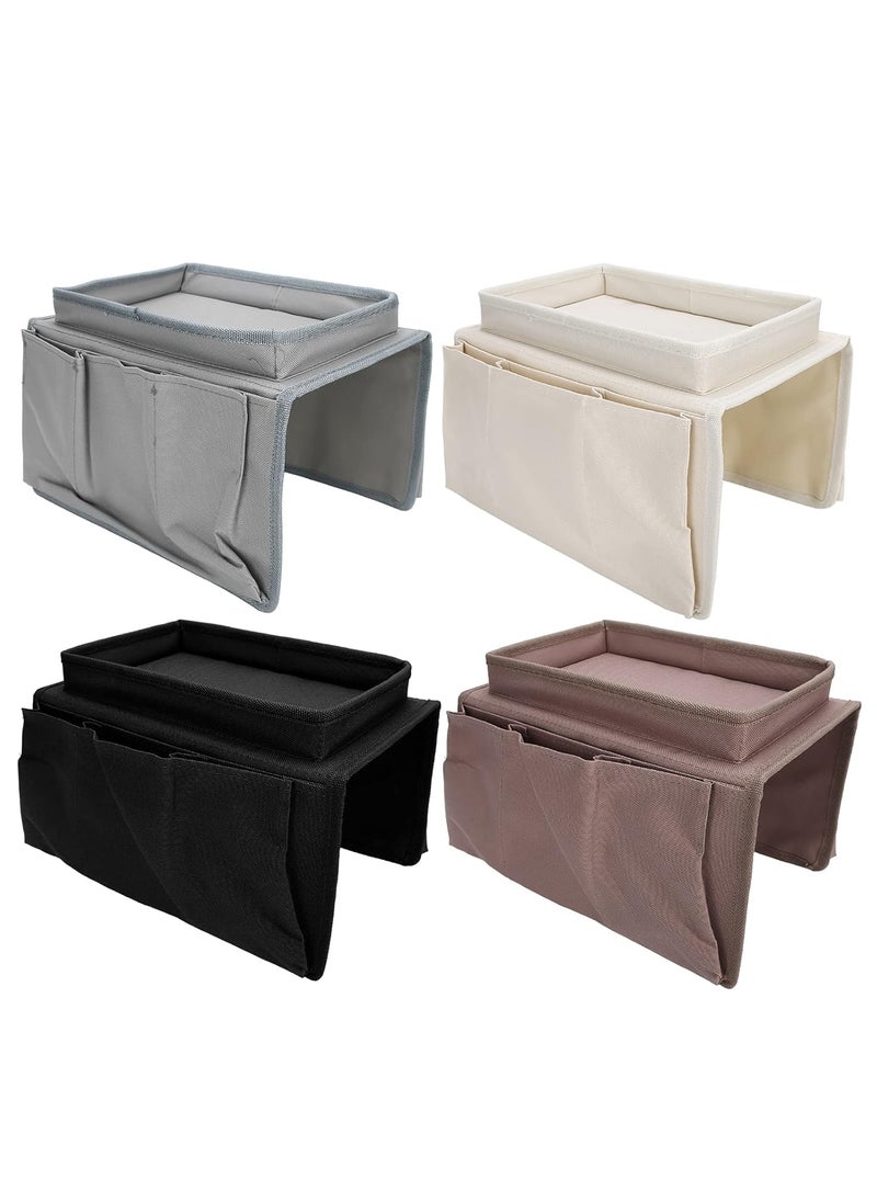 Zyronex Pockets SofaTV Sofa Tray Slim Fly Fishing Box Remote Control OrganizerArmchair Couch Bag with Cup Holder Tray3 Outer Compartments on One Side  - Image 4