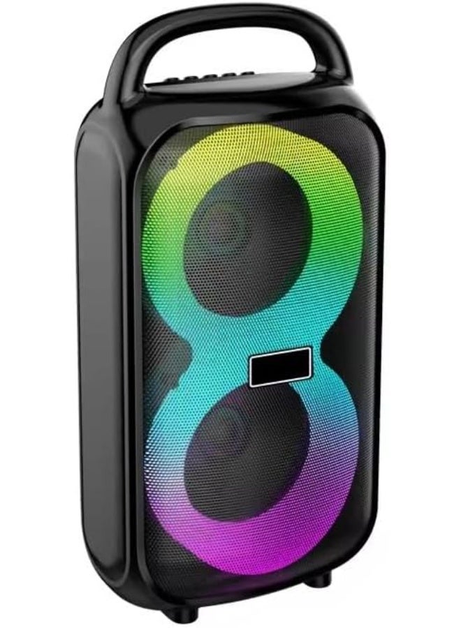 Bluetooth Subwoofer Speaker with External Microphone - Multimedia Speaker - Portable Wireless Speaker with RGB LED Light and Rechargeable Battery for Smartphones, TV, Tablets, and Computers - Wireless Speaker - Image 4