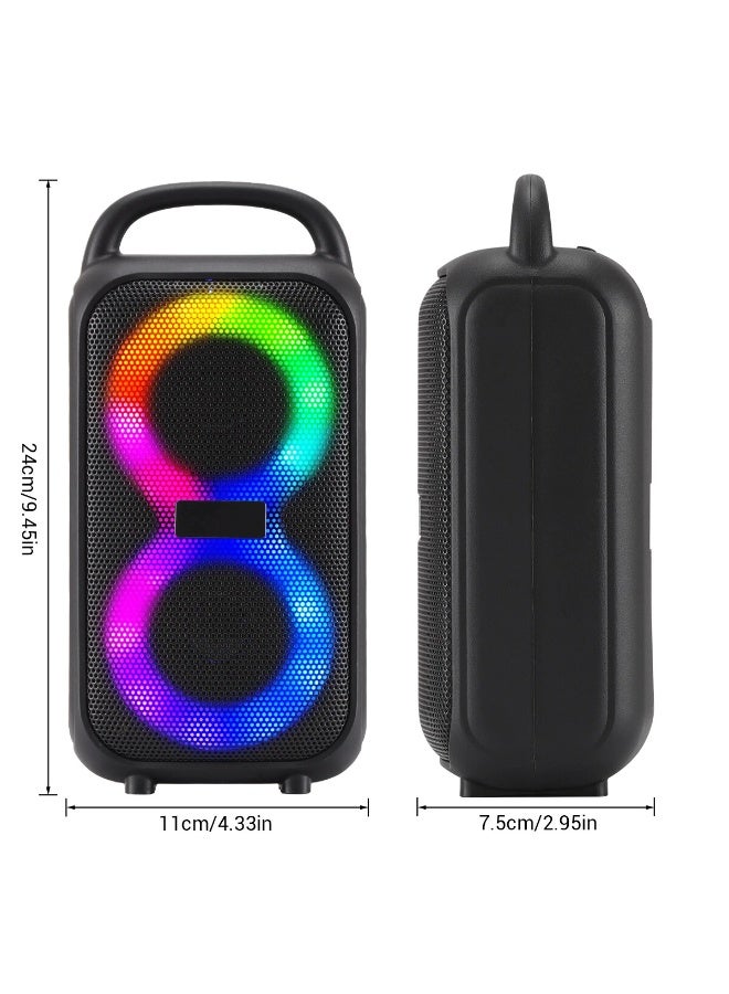 Bluetooth Subwoofer Speaker with External Microphone - Multimedia Speaker - Portable Wireless Speaker with RGB LED Light and Rechargeable Battery for Smartphones, TV, Tablets, and Computers - Wireless Speaker - Image 2