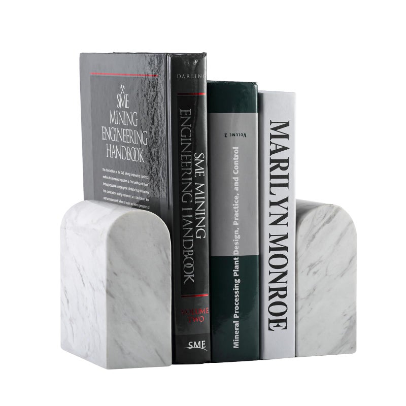 Koville Greek Natural Marble Bookends for Shelves Book Ends for Heavy Books 13LBS Ultra Heavy Duty Book Holders Triumphal Arch Bookends Office Bookshelf Decor for CDsVideo GamesVolakas