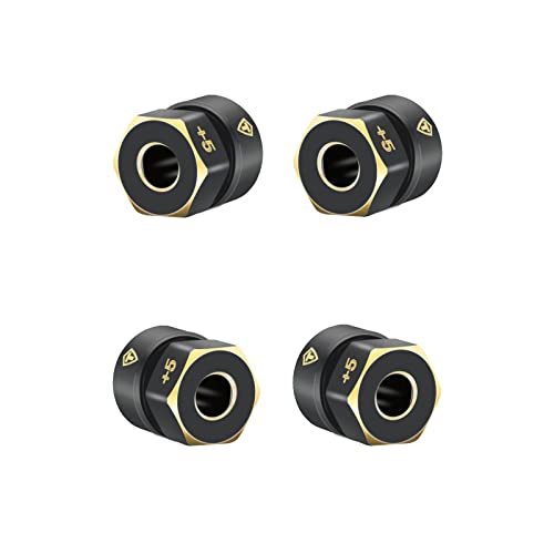 Treal Brass Extended Hex Hubs Wheel Spacers for SCX24 Bronco Gladiator C10 Deadbolt Betty Upgrades +5mm Black - Image 3