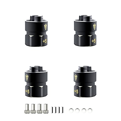 Treal Brass Extended Hex Hubs Wheel Spacers for SCX24 Bronco Gladiator C10 Deadbolt Betty Upgrades +5mm Black - Image 1
