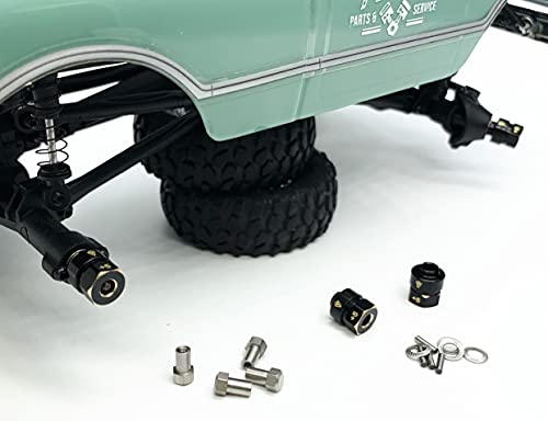 Treal Brass Extended Hex Hubs Wheel Spacers for SCX24 Bronco Gladiator C10 Deadbolt Betty Upgrades +5mm Black - Image 4