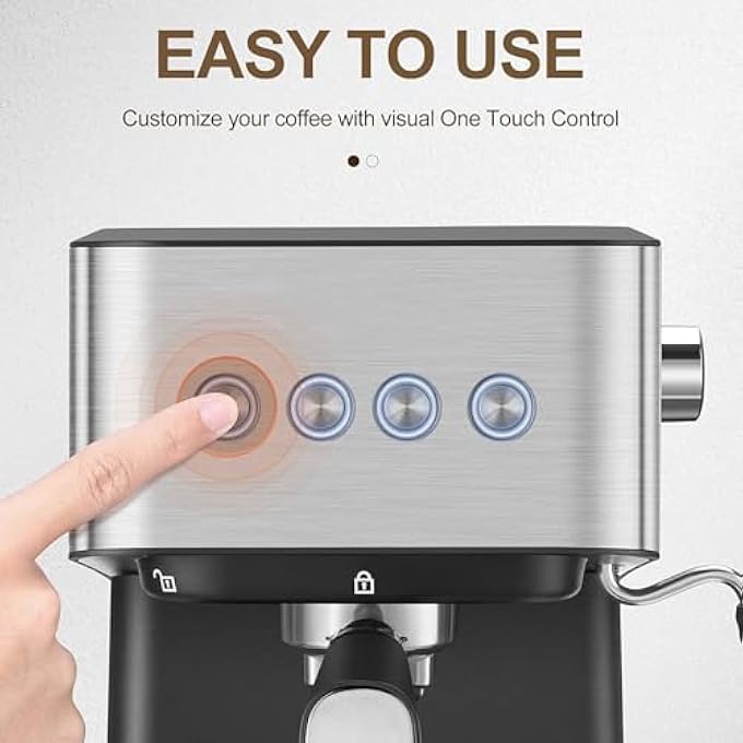 Wtrtr Espress Machine Coffee Professional Espresso Maker With Milk Frother Steam WandEspresso Manual Coffee MachinesCappuccino Latte Macchiato Coffee MakerMinda Cm2302 - Image 3