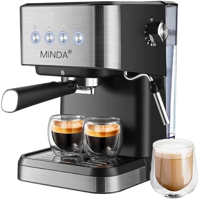 Wtrtr Espress Machine Coffee Professional Espresso Maker With Milk Frother Steam WandEspresso Manual Coffee MachinesCappuccino Latte Macchiato Coffee MakerMinda Cm2302 - Image 2