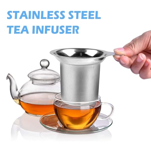 datsto Tea Infuser for Loose Tea Extra Fine Mesh Tea Strainer Stainless Steel Tea Steeper with Large Capacity, Easy to Clean, Single Handle for Hanging on Mugs, Cups, Teapot - Image 3