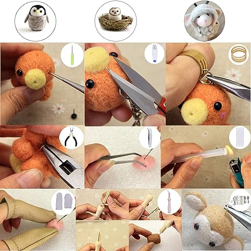 Mayboos Needle Felting Starter Kit,Wool Roving 40 Colors Set, Wool Felt Tools with Instruction Included for Felted Animal Needle Felting Supplies - Image 5