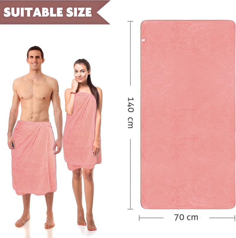 MAXOSHINE Microfiber Towels for Bath Large Size-Super Soft Coral Fleece Bathing Towel with Hook Quick Dry Super Absorbent-Bath Towel for Men and Women-70x140 cm, 350 GSM, Pack of 1 - Image 3