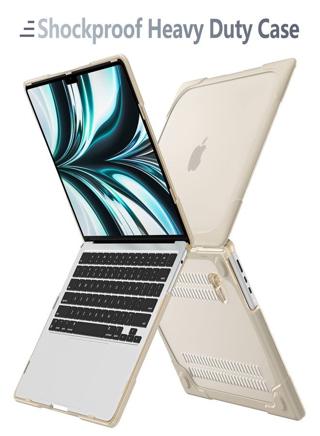 Batianda for M3 MacBook Air 15 inch Case 2024 A3114 A2941 (M2) 2023,Heavy Duty Shockproof Protective Hard Shell with Fold Kickstand & Keyboard Cover Screen Protector for Enhanced Durability, Khaki - Image 3