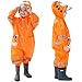 Fewlby Kids Toddler Rain Suit for boys girls One Piece Hoodie Zipper Cute Cartoon Tiger Waterproof Rain Jacket 810 years XXL Size - Image 2
