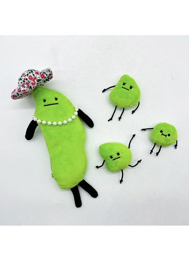 هالامودو السر Staycation Edamame العائلة بلش ，البازلاء العملاقة في لعبة بلش البازلاء بود ممشوة الألعاب ，النبات دمية أحجام مختلفة الفاصوليا الخضراء - Image 5