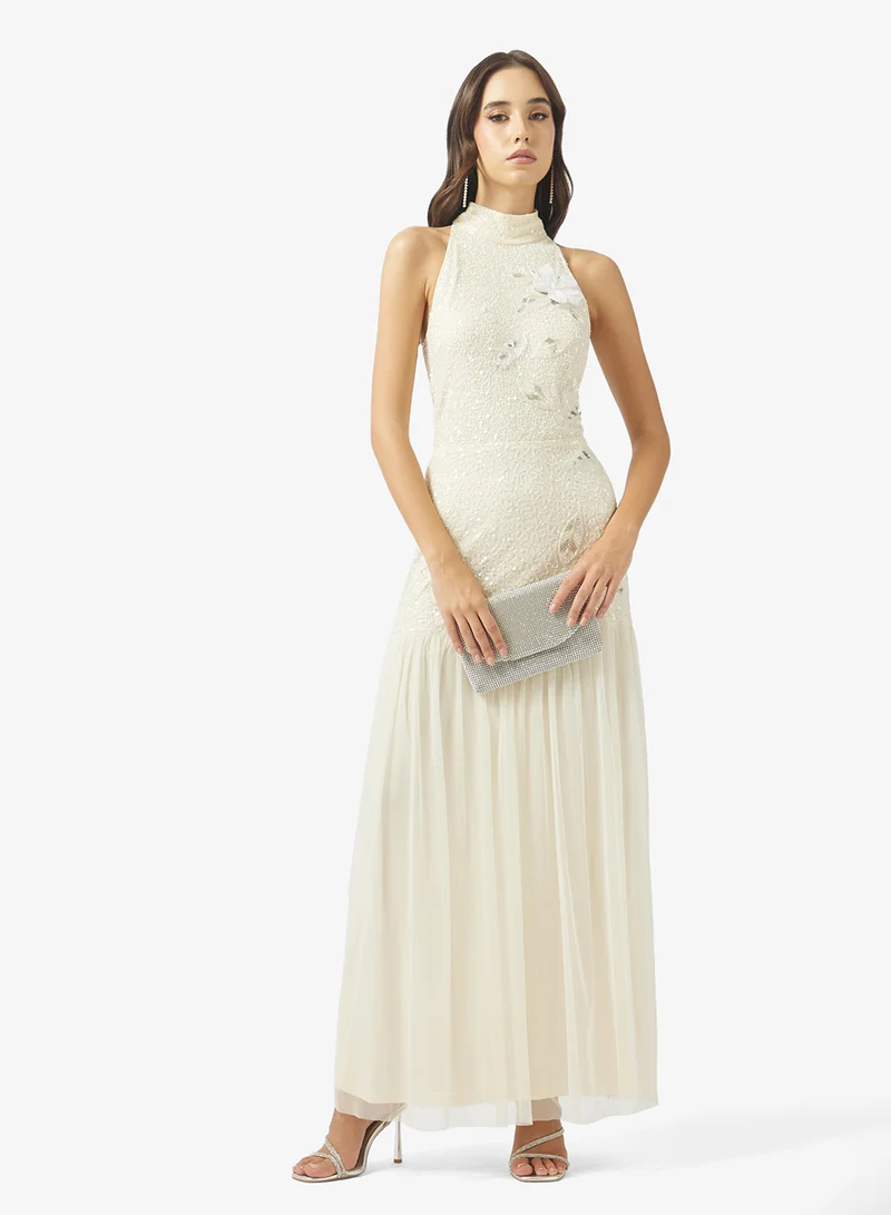 Namshi x  Beaded Embellished Dropwaist Dress for Women | Best Price UAE