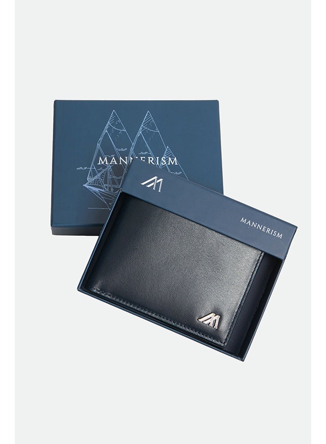 مانرزم The Stillwater Essential Leather Bifold Wallet – Navy - Image 1