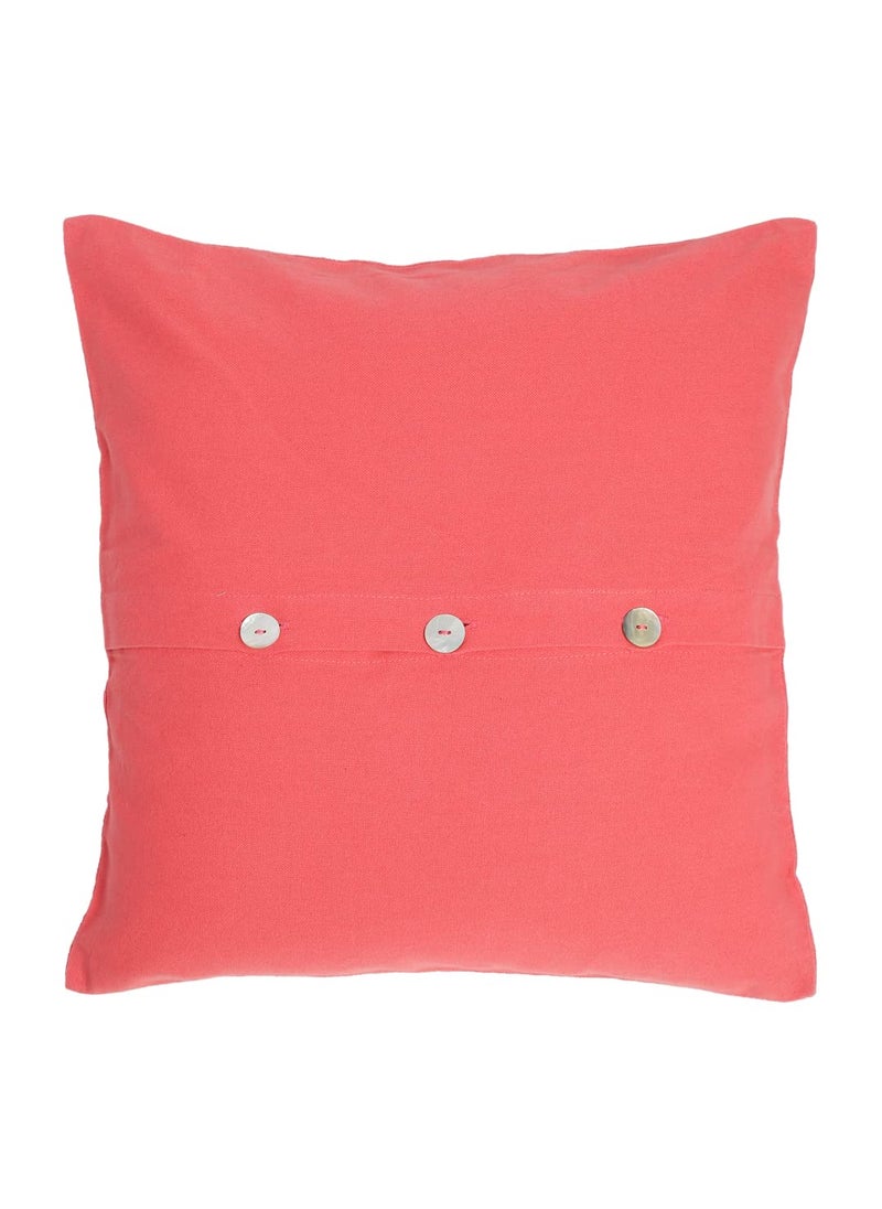 Fabindia Fabindia Red Aarya Linen Cushion Cover -16"X16"  - Image 3