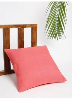 Fabindia Red Aarya Linen Cushion Cover -16"X16"
