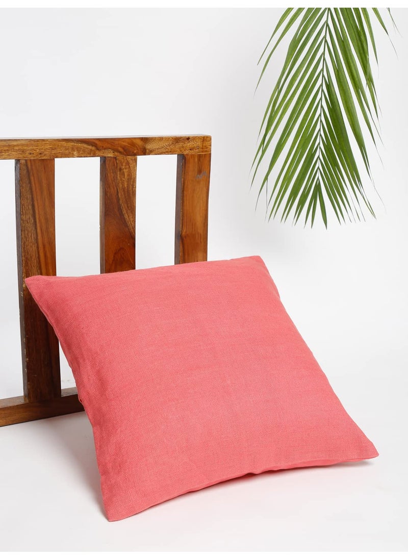 Fabindia Fabindia Red Aarya Linen Cushion Cover -16"X16"  - Image 1