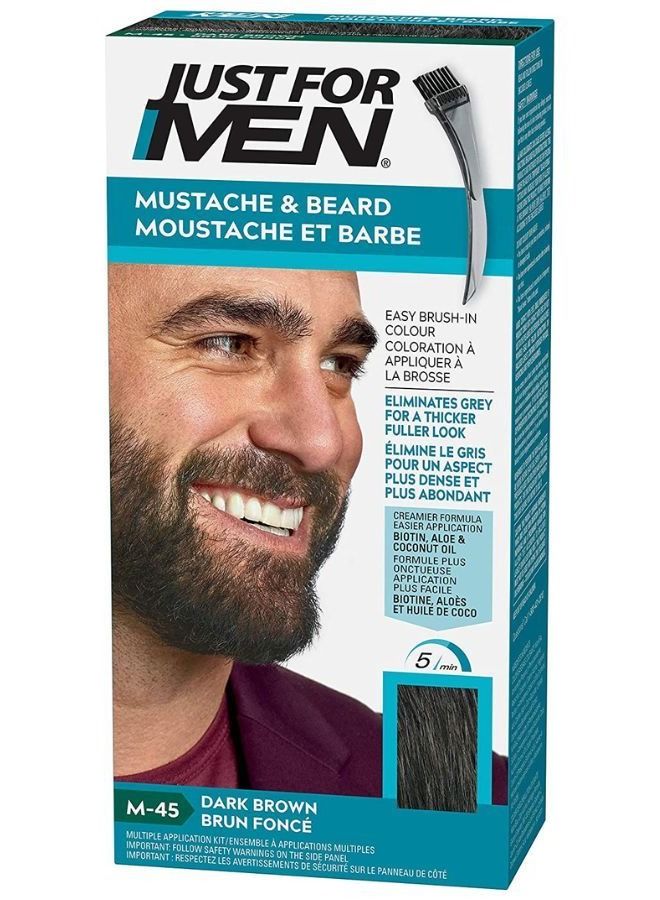 Just For Men جل تلوين اللحية والشوارب، تلوين اللحية للرجال، يقلل من الشيب، بني داكن M-45 - Image 1
