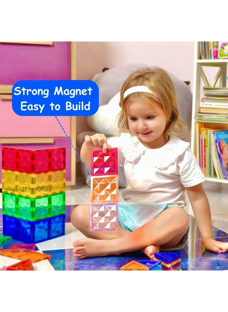Mumfactory Magnetic Blocks Tiles 100 PCS – STEM Educational Toys for Kids - Image 3