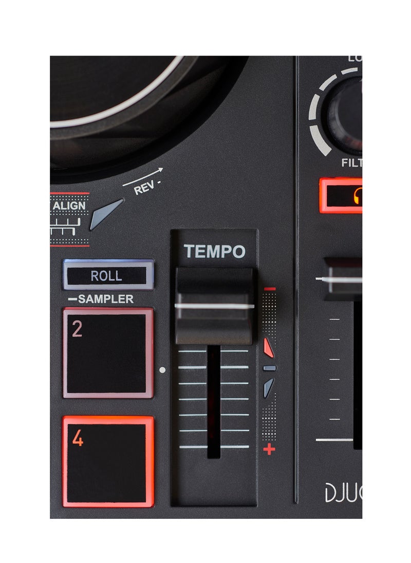 Hercules DJ - Hercules DJControl Inpulse 200 – DJ controller with USB, ideal for beginners learning to mix - 2 tracks with 8 pads and sound card - Image 1