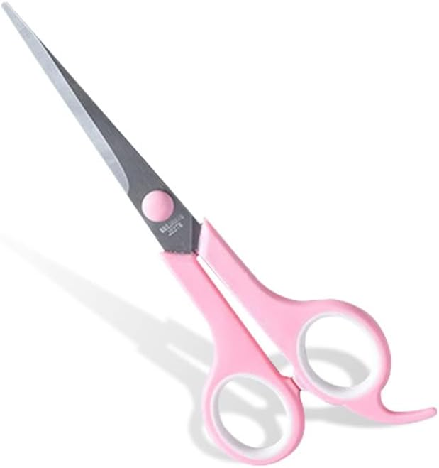 Hair Cutting Scissors65 Inch Professional Stainless Steel Barber Hair Scissors Safety Rounded Tips Kids Hairdressing Shears Scissors Hair Comb Included for Women Men Baby Pink