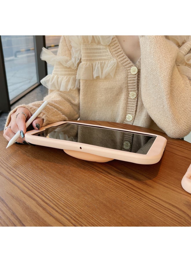 Generic - Telescopic Bracket Protective Cover Mini Silicone 45 Tablet 6 Drop-resistant Shell 2019 IPad10.2 Inch 7 Cartoon Air2-Color:Telescopic-milk Tea Bear-Applicable Model:mini5 - Image 1