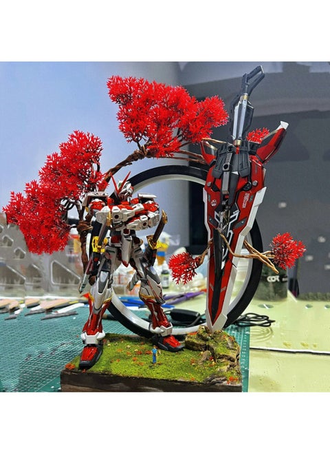 Gundam Assembled Model MG Attacks Free MB Red Heretic Phoenix Perfect Unicorn Mech Handmade Toy-Color:MG-Red Heresy + Double Knife + Giant Sword + Background Aperture [+ Water Sticker]]-Specifications:11 Piece Set Of Tools To Send LED Lights