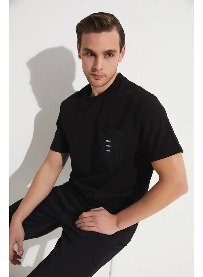 جون June Men Printed T-Shirt Black