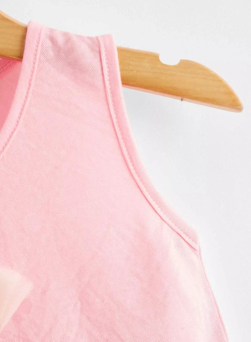 Toddler Girls Bow Front Ruffle Hem Tank Top - Image 3