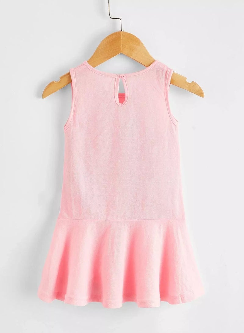 Toddler Girls Bow Front Ruffle Hem Tank Top - Image 2