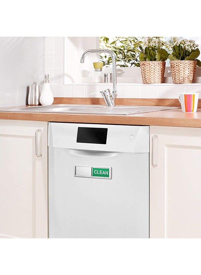 Dishwasher Magnet Clean Dirty Sign Non-Scratching Strong Magnet or 3M Adhesive Options Indicator Tells Whether Dishes Are Clean or Dirty (Silver) - Image 5