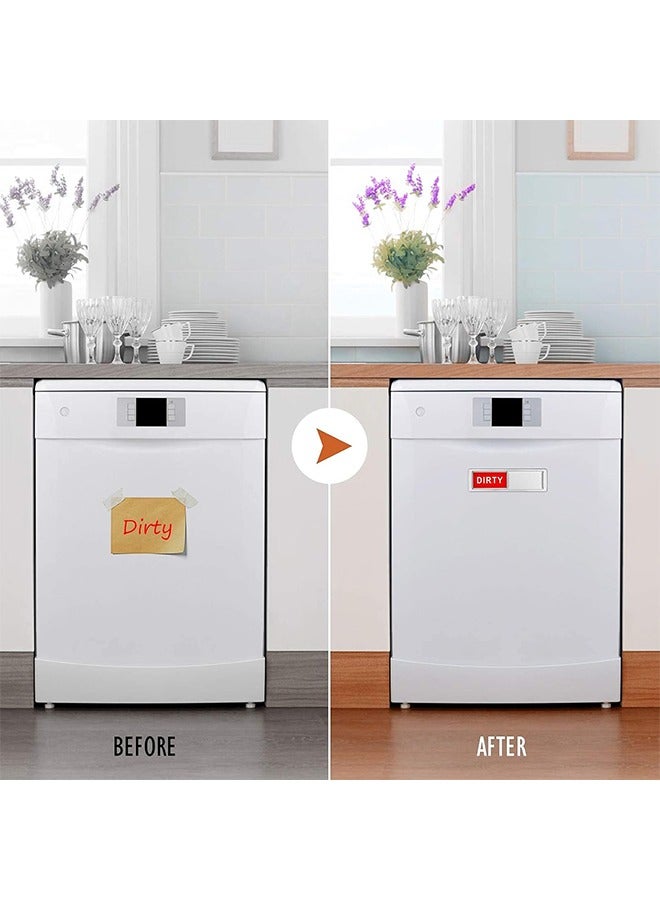 Dishwasher Magnet Clean Dirty Sign Non-Scratching Strong Magnet or 3M Adhesive Options Indicator Tells Whether Dishes Are Clean or Dirty (Silver) - Image 4